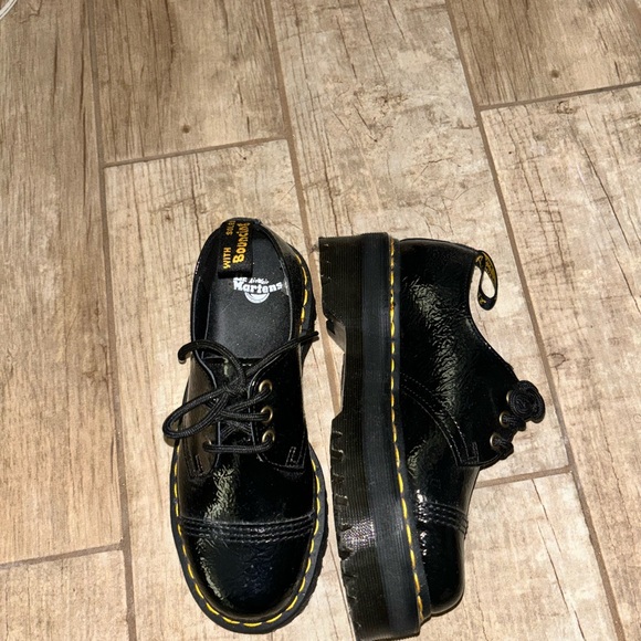 Black Quad 1461 Platform Derbys Dr. Martens platform boots
